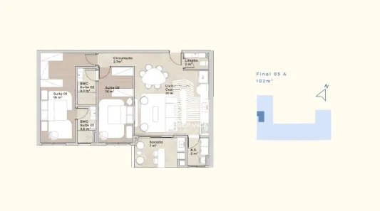 Apartamento com 2 Quartos à venda, 102m² no Praia Brava, Florianópolis