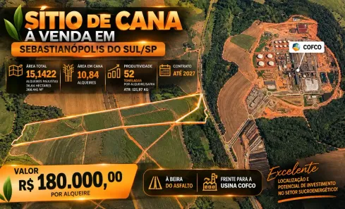 Fazenda/Sítio à venda, 366441m² no Centro, Sebastianópolis do Sul
