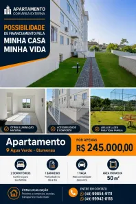 Apartamento com 2 Quartos à venda, 50m² no Escola Agrícola, Blumenau