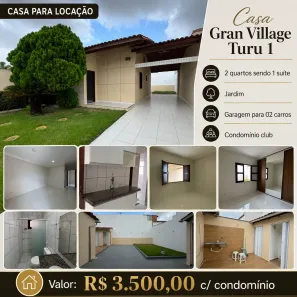 Casa de Condomínio com 2 Quartos para alugar, 100m² no Turu, São Luís
