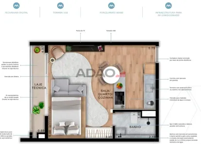 Apartamento com 1 Quarto à venda, 35m² no Setor Bueno, Goiânia