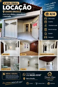 Casa com 4 Quartos para alugar, 137m² no Brasília, Feira de Santana
