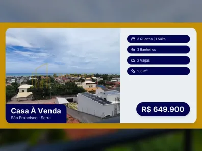Casa com 3 Quartos à venda, 105m² no São Francisco, Serra