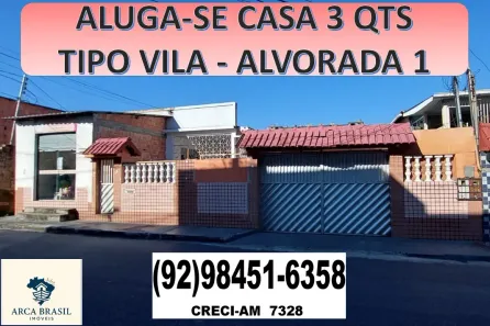 Casa com 3 Quartos para alugar, 60m² no Alvorada, Manaus