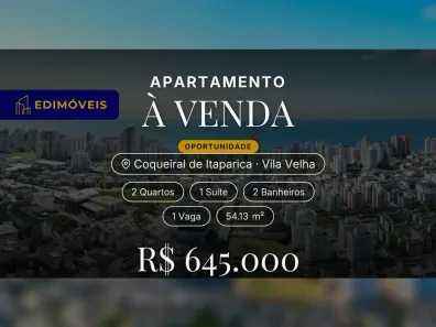 Apartamento com 2 Quartos à venda, 54m² no Coqueiral de Itaparica, Vila Velha