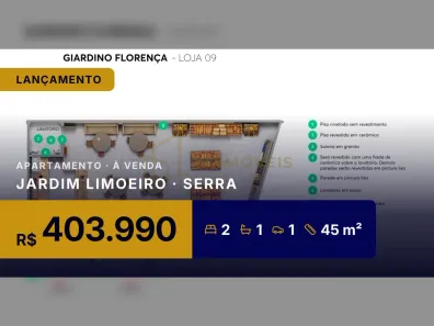 Apartamento com 2 Quartos à venda, 45m² no Jardim Limoeiro, Serra