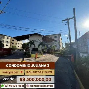 Apartamento com 3 Quartos à venda, 102m² no Parque 10 de Novembro, Manaus