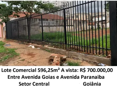 Lote/Terreno à venda, 596m² no Setor Central, Goiânia