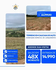 Lote/Terreno à venda, 500m² no Centro (Caucaia do Alto), Cotia