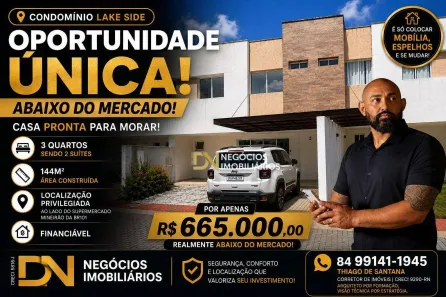 Casa de Condomínio com 3 Quartos à venda, 144m² no Neópolis, Natal