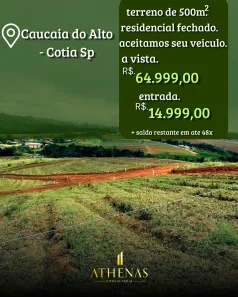 Lote/Terreno à venda, 500m² no Jardim Santa Paula, Cotia