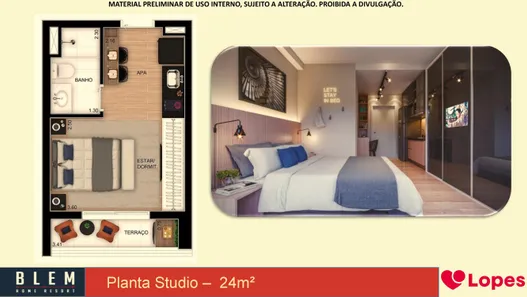 Apartamento com 1 Quarto à venda, 26m² no Belenzinho, São Paulo