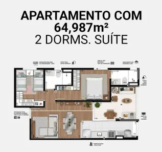 Apartamento com 2 Quartos à venda, 65m² no Jardim Satélite, São José dos Campos