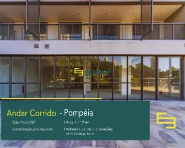 Sala Comercial para alugar, 1119m² no Vila Pompéia, São Paulo