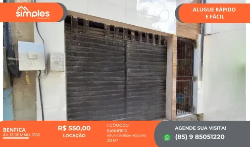 Kitnet para alugar, 20m² no Benfica, Fortaleza