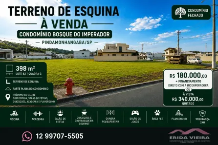 Lote/Terreno à venda, 398m² no Parque das Nações, Pindamonhangaba