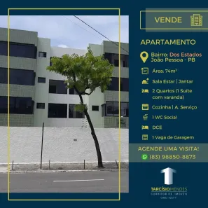 Apartamento com 3 Quartos à venda, 74m² no Estados, João Pessoa