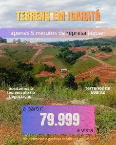 Lote/Terreno à venda, 600m² no Recanto das Águas, Igaratá