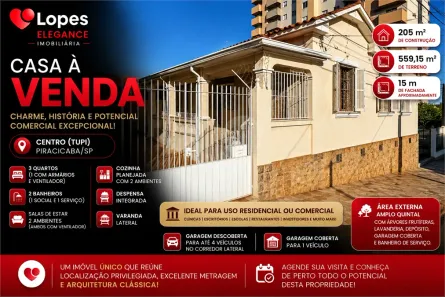 Casa com 3 Quartos à venda, 205m² no Cidade Alta, Piracicaba