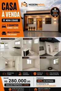 Casa com 3 Quartos à venda, 80m² no Nova Cidade, Manaus