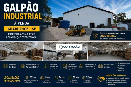 Galpão/Depósito/Armazém à venda, 3100m² no Jardim Bela Vista, Guarulhos