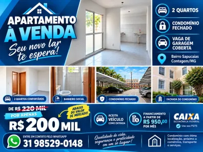 Apartamento com 2 Quartos à venda, 45m² no Sapucaia II, Contagem