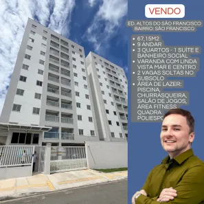 Apartamento com 3 Quartos à venda, 67m² no Jardim São Francisco, São Luís