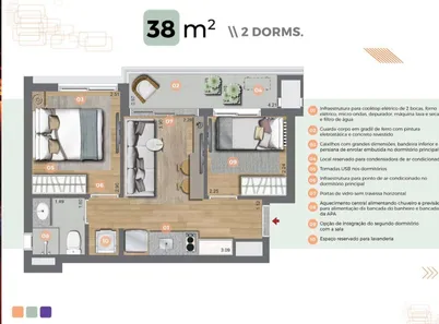 Apartamento com 1 Quarto à venda, 38m² no Butantã, São Paulo