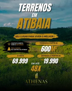 Lote/Terreno à venda, 600m² no Jardim Brasil, Atibaia
