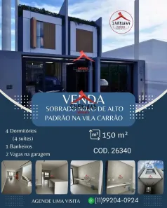 Sobrado com 4 Quartos à venda, 150m² no Vila Carrão, São Paulo