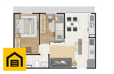 Apartamento com 2 Quartos à venda, 45m² no Vila Assis Brasil, Mauá