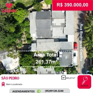 Lote/Terreno à venda, 261m² no São Pedro, Boa Vista