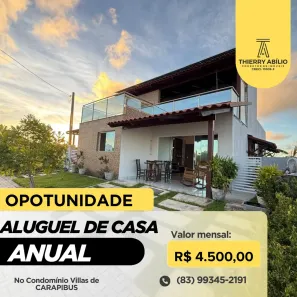 Casa de Condomínio com 2 Quartos para alugar, 108m² no Praia de Carapibus, Conde