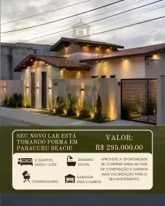 Casa com 2 Quartos à venda, 70m² no Paracuru, Paracuru