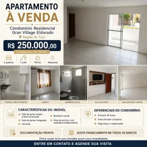 Apartamento com 2 Quartos à venda, 56m² no Turu, São Luís