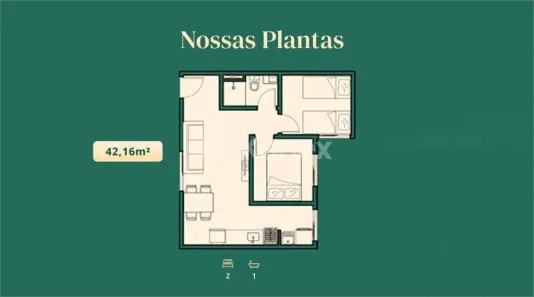 Apartamento com 2 Quartos à venda, 42m² no Parque São Domingos, São Paulo