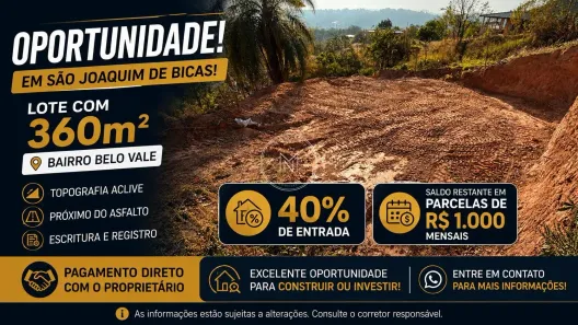 Lote/Terreno à venda, 360m² no Sao Joaquim De Bicas, São Joaquim de Bicas