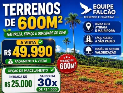 Lote/Terreno à venda, 600m² no Águas de Igaratá, Igaratá