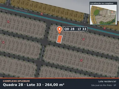 Lote/Terreno à venda, 264m² no Eparque Mirage, São José do Rio Preto
