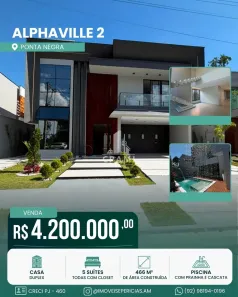 Casa de Condomínio com 5 Quartos à venda, 466m² no Ponta Negra, Manaus