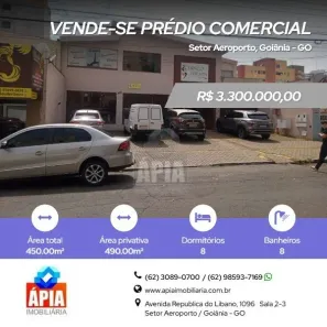 Sala Comercial com 8 Quartos à venda, 490m² no Setor Aeroporto, Goiânia
