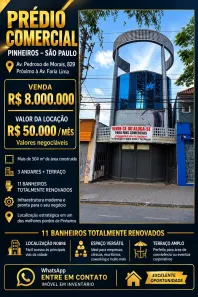 Ponto Comercial com 4 Quartos à venda, 594m² no Pinheiros, São Paulo