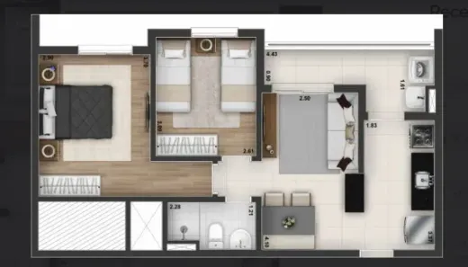 Apartamento com 2 Quartos à venda, 55m² no Votupoca, Barueri