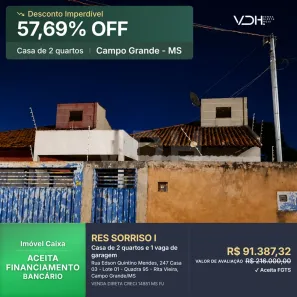 Casa com 2 Quartos à venda, 63m² no Jardim Itamaracá, Campo Grande