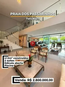 Casa de Condomínio com 2 Quartos à venda, 412m² no Ponta Negra, Manaus