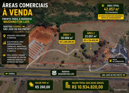 Lote/Terreno à venda, 42050m² no Centro Empresarial e Industrial Vale dos Cedros, Cedral