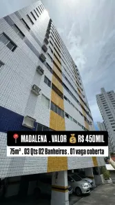 Apartamento com 3 Quartos à venda, 75m² no Madalena, Recife