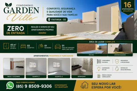Apartamento com 2 Quartos à venda, 45m² no Vila Nova, Itaitinga