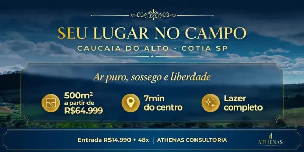 Lote/Terreno à venda, 500m² no Recreio Topázio (Caucaia do Alto), Cotia