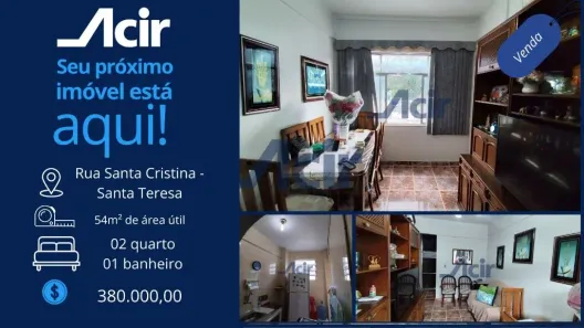 Apartamento com 2 Quartos à venda, 53m² no Santa Teresa, Rio de Janeiro